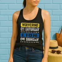 Wolverine On Saturday Lion On Sunday Womens Tank Top