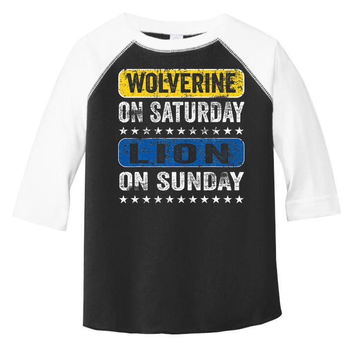 Wolverine On Saturday Lion On Sunday Toddler Fine Jersey T-Shirt