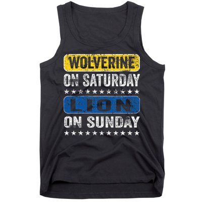 Wolverine On Saturday Lion On Sunday Tank Top