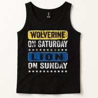 Wolverine On Saturday Lion On Sunday Tank Top