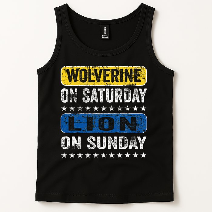 Wolverine On Saturday Lion On Sunday Tank Top