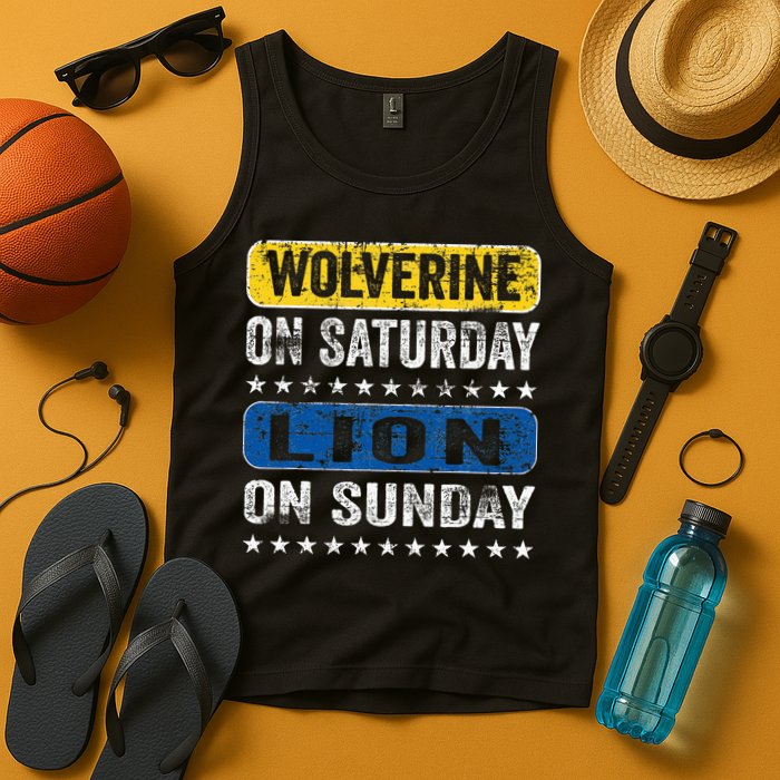 Wolverine On Saturday Lion On Sunday Tank Top