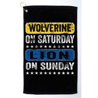 Wolverine On Saturday Lion On Sunday Golf Towel