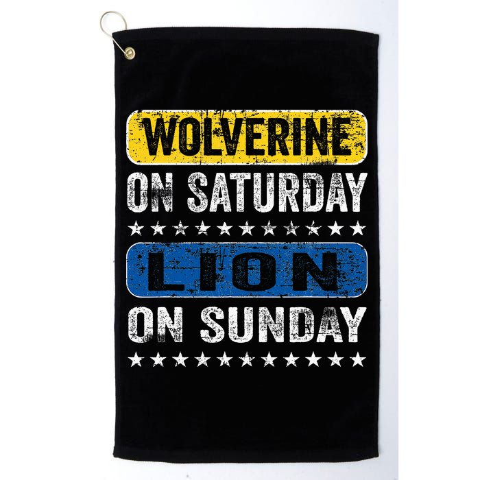 Wolverine On Saturday Lion On Sunday Golf Towel