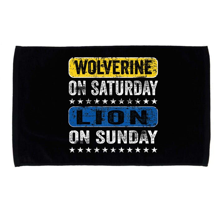 Wolverine On Saturday Lion On Sunday Microfiber Hand Towel