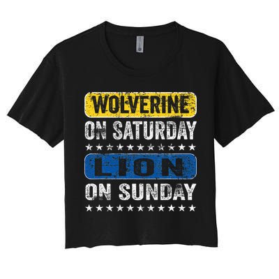 Wolverine On Saturday Lion On Sunday Crop Top