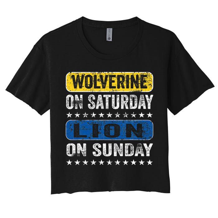 Wolverine On Saturday Lion On Sunday Crop Top