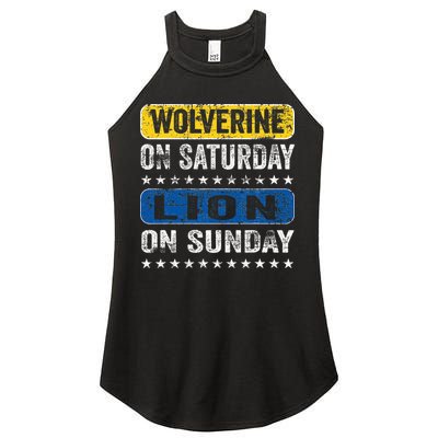 Wolverine On Saturday Lion On Sunday Women's Perfect Tri Rocker Tank