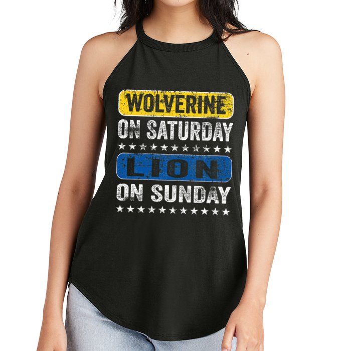 Wolverine On Saturday Lion On Sunday Women's Perfect Tri Rocker Tank