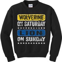 Wolverine On Saturday Lion On Sunday Kids Sweatshirt