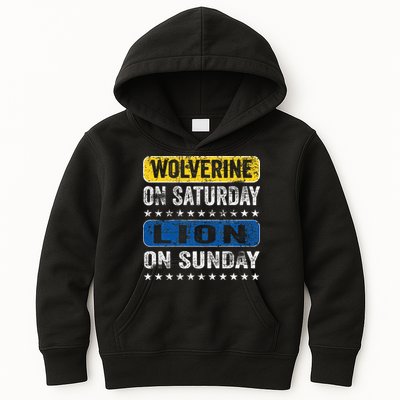Wolverine On Saturday Lion On Sunday Kids Hoodie