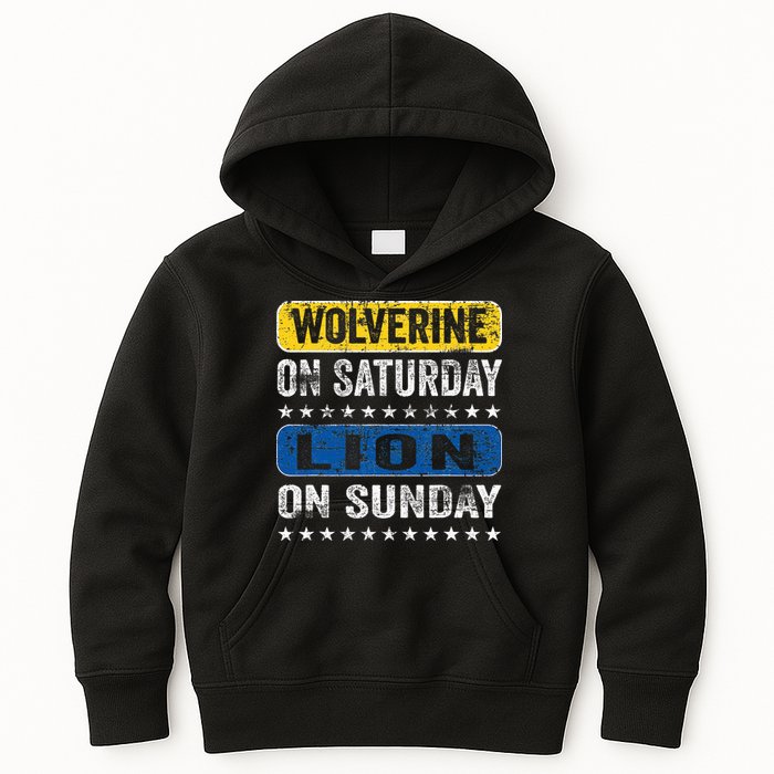 Wolverine On Saturday Lion On Sunday Kids Hoodie