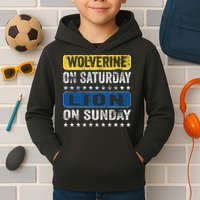 Wolverine On Saturday Lion On Sunday Kids Hoodie