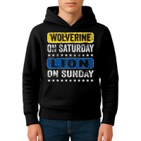 Wolverine On Saturday Lion On Sunday Kids Hoodie