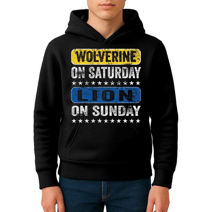Wolverine On Saturday Lion On Sunday Kids Hoodie