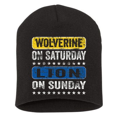 Wolverine On Saturday Lion On Sunday Short Acrylic Beanie