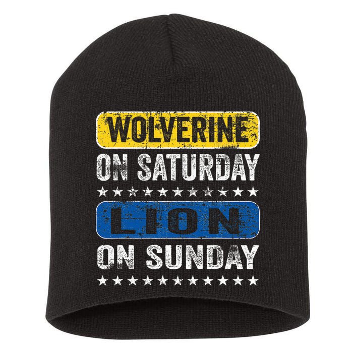 Wolverine On Saturday Lion On Sunday Short Acrylic Beanie