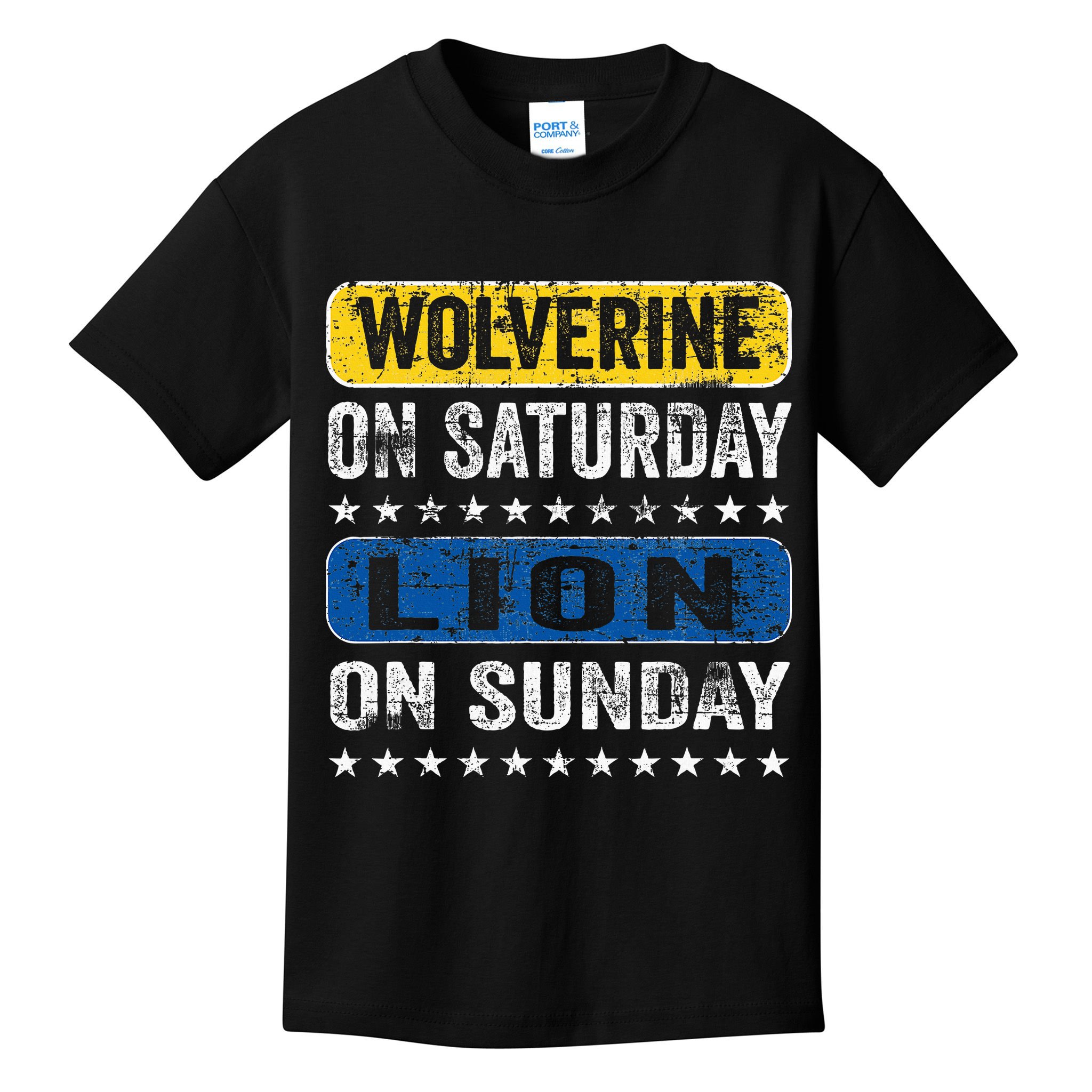 Wolverine On Saturday Lion On Sunday Kids T-Shirt