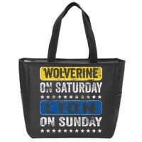 Wolverine On Saturday Lion On Sunday Zip Tote Bag