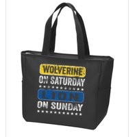 Wolverine On Saturday Lion On Sunday Zip Tote Bag