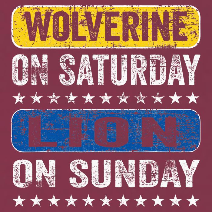 Wolverine On Saturday Lion On Sunday 16oz Travel Tumbler