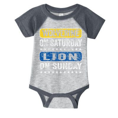 Wolverine On Saturday Lion On Sunday Infant Baby Jersey Bodysuit