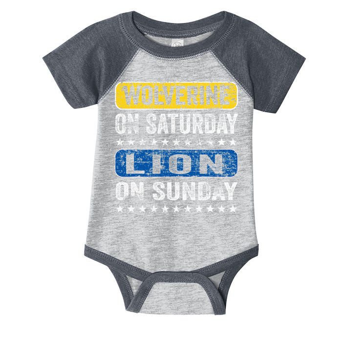 Wolverine On Saturday Lion On Sunday Infant Baby Jersey Bodysuit