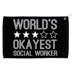 Worlds Okayest Social Worker Funny Social Worker Gift Grommeted Golf Towel