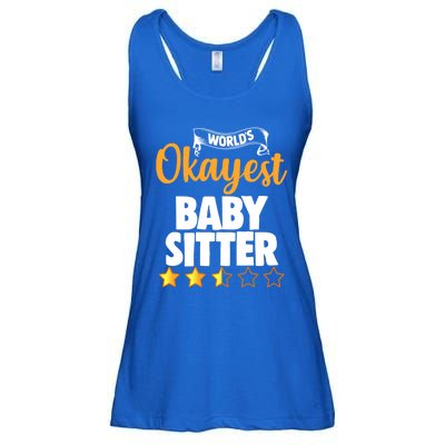 World's Okayest Sitter Funny Gift Ladies Essential Flowy Tank