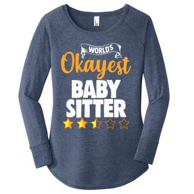 World's Okayest Sitter Funny Gift Women's Perfect Tri Tunic Long Sleeve Shirt