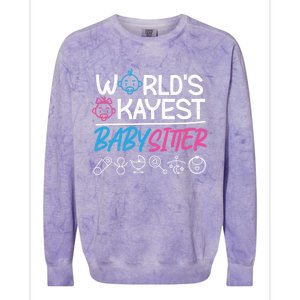 World's Okayest Sitter Meaningful Gift Colorblast Crewneck Sweatshirt