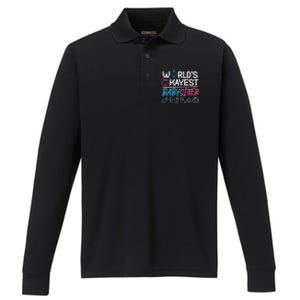 World's Okayest Sitter Meaningful Gift Performance Long Sleeve Polo