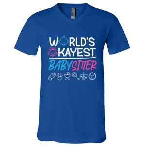 World's Okayest Sitter Meaningful Gift V-Neck T-Shirt