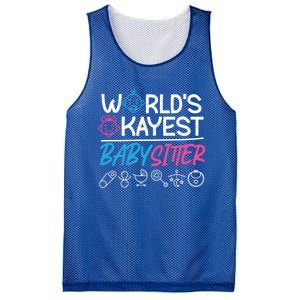 World's Okayest Sitter Meaningful Gift Mesh Reversible Basketball Jersey Tank