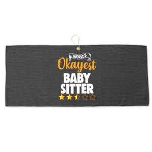 World's Okayest Sitter Gift Large Microfiber Waffle Golf Towel