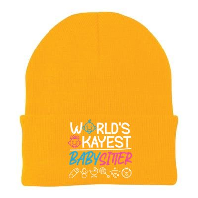 World's Okayest Sitter Great Gift Knit Cap Winter Beanie