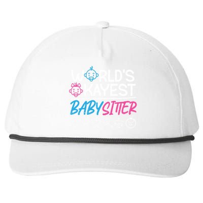 World's Okayest Sitter Great Gift Snapback Five-Panel Rope Hat