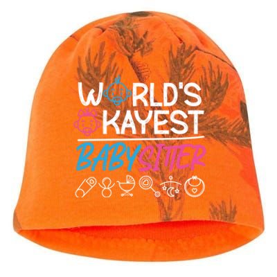 World's Okayest Sitter Great Gift Kati - Camo Knit Beanie