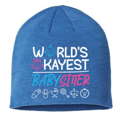 World's Okayest Sitter Great Gift Sustainable Beanie