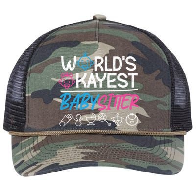 World's Okayest Sitter Great Gift Retro Rope Trucker Hat Cap