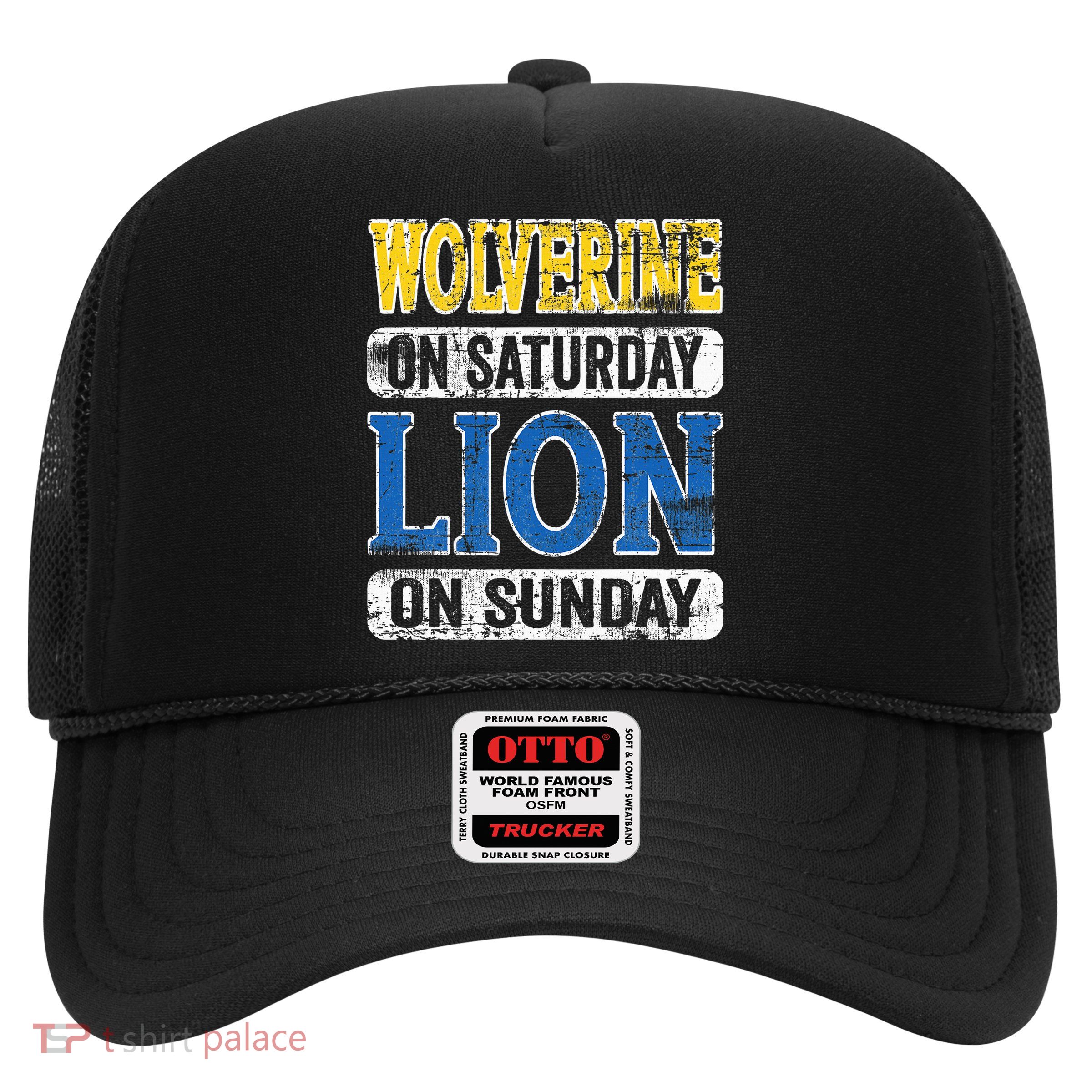 Wolverine On Saturday Lion On Sunday Trucker Hat
