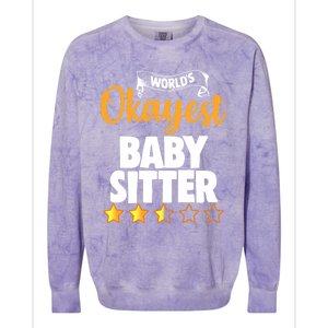 World's Okayest Sitter Gift Colorblast Crewneck Sweatshirt