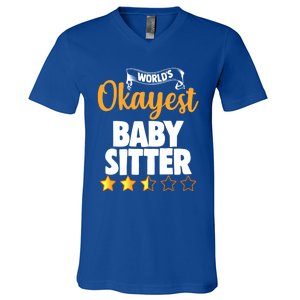 World's Okayest Sitter Gift V-Neck T-Shirt