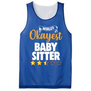 World's Okayest Sitter Gift Mesh Reversible Basketball Jersey Tank