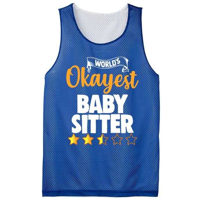 World's Okayest Sitter Gift Mesh Reversible Basketball Jersey Tank