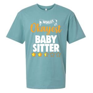 World's Okayest Sitter Gift Sueded Cloud Jersey T-Shirt