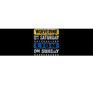 Wolverine On Saturday Lion On Sunday Funny Detroit Bumper Sticker