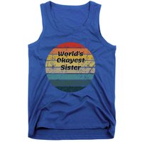 World's Okayest Sister Vintage Sunset 60s 70s Gift Tank Top