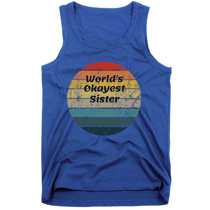 World's Okayest Sister Vintage Sunset 60s 70s Gift Tank Top