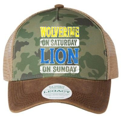 Wolverine On Saturday Lion On Sunday Detroit Legacy Tie Dye Trucker Hat